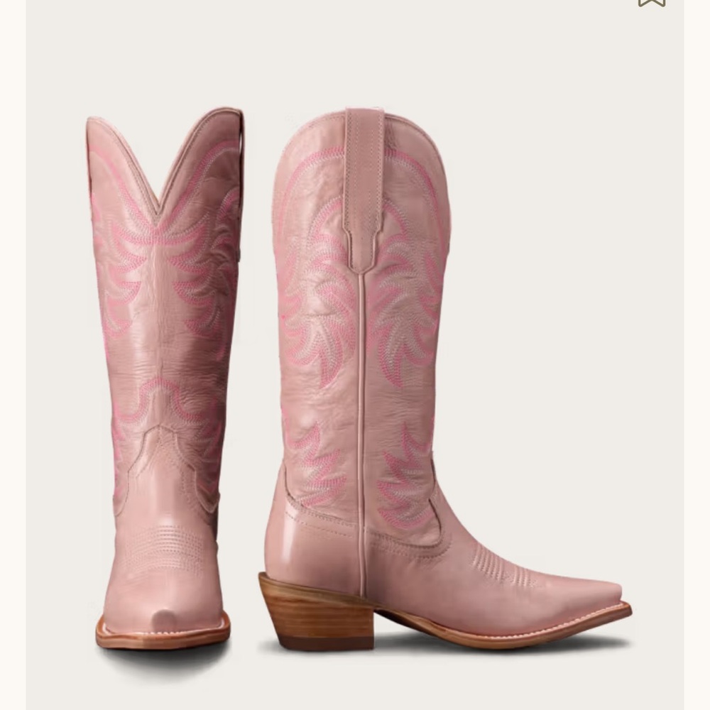 Tecovas Pink Leather Western Heeled Boots